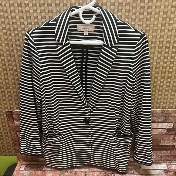 Philosophy blazer jacket stripe black/white size M - Picture 2 of 9